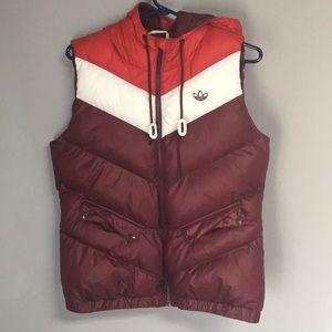 Adidas red/white/maroon vest